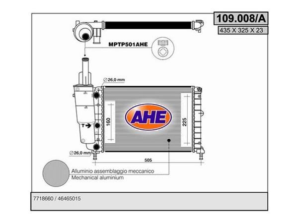 RADIATORE FIAT  PUNTO 55 LANCIA Y (840A) (1108 CC)